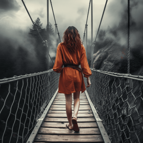 אישה מתמודדת עם חרדה